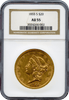 (72) 1855-S $20.00 Gold Liberty NGC AU55