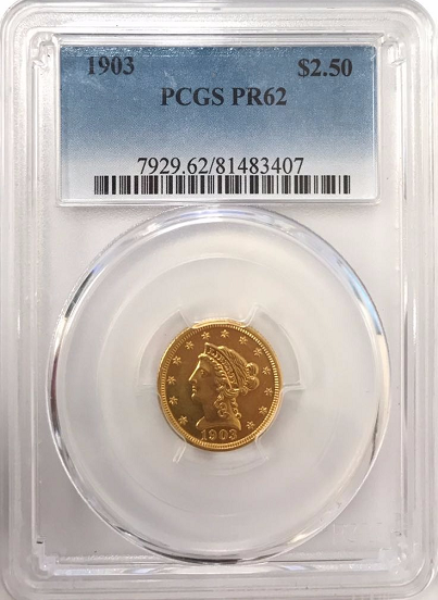 1903 $2.50 Gold Liberty PCGS PF62