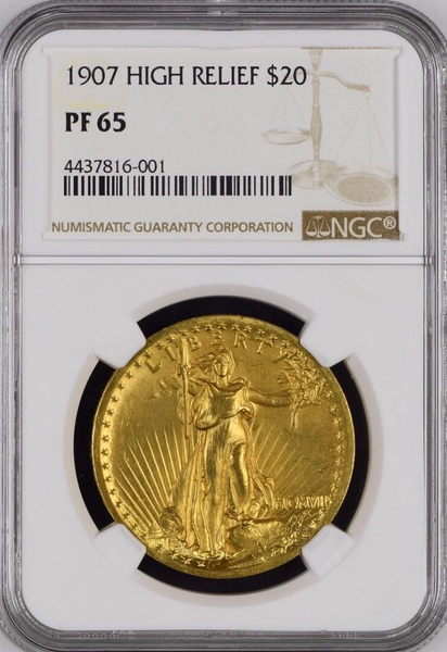 1907 High Relief $20 NGC PF65