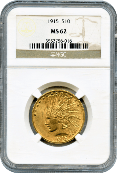 1915 $10 Gold Indian NGC MS62