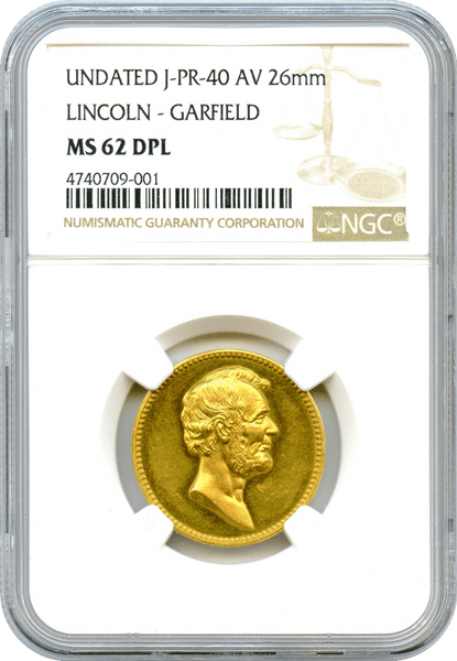 1881 U.S. Mint Gold Lincoln/Garfield Large Size  NGC 62DPL