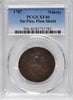 1787 New Jersey Copper. Maris 73-aa, W-5430. Rarity-4. Sprig Above Plow, Plaited Mane--Overstruck on a Connecticut Copper--PCGS EF-40