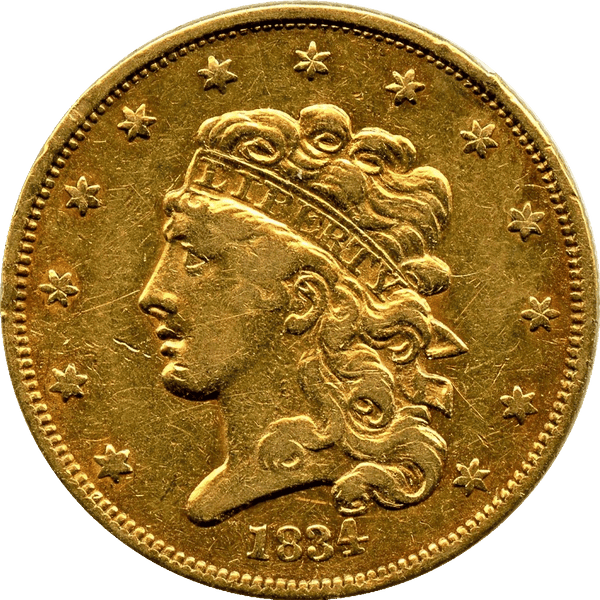 1834 Plain 4 Classic Head, No Motto XF/AU