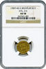 (1837-42) $2 1/2 C. Bechtler Quarter Eagle, 67G. 21C. NGC AU58. K-10, R.5.