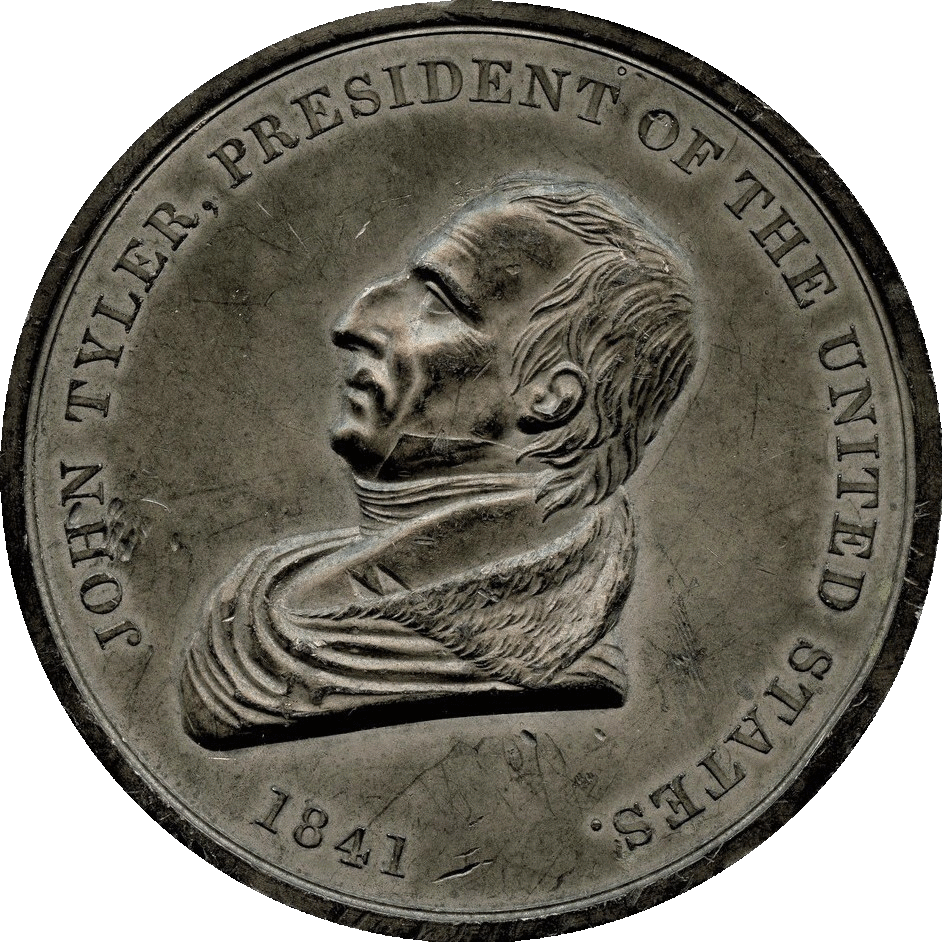 1841 JOHN TYLER Indian Peace Medal IP-21 76mm. Uniface. Extremely