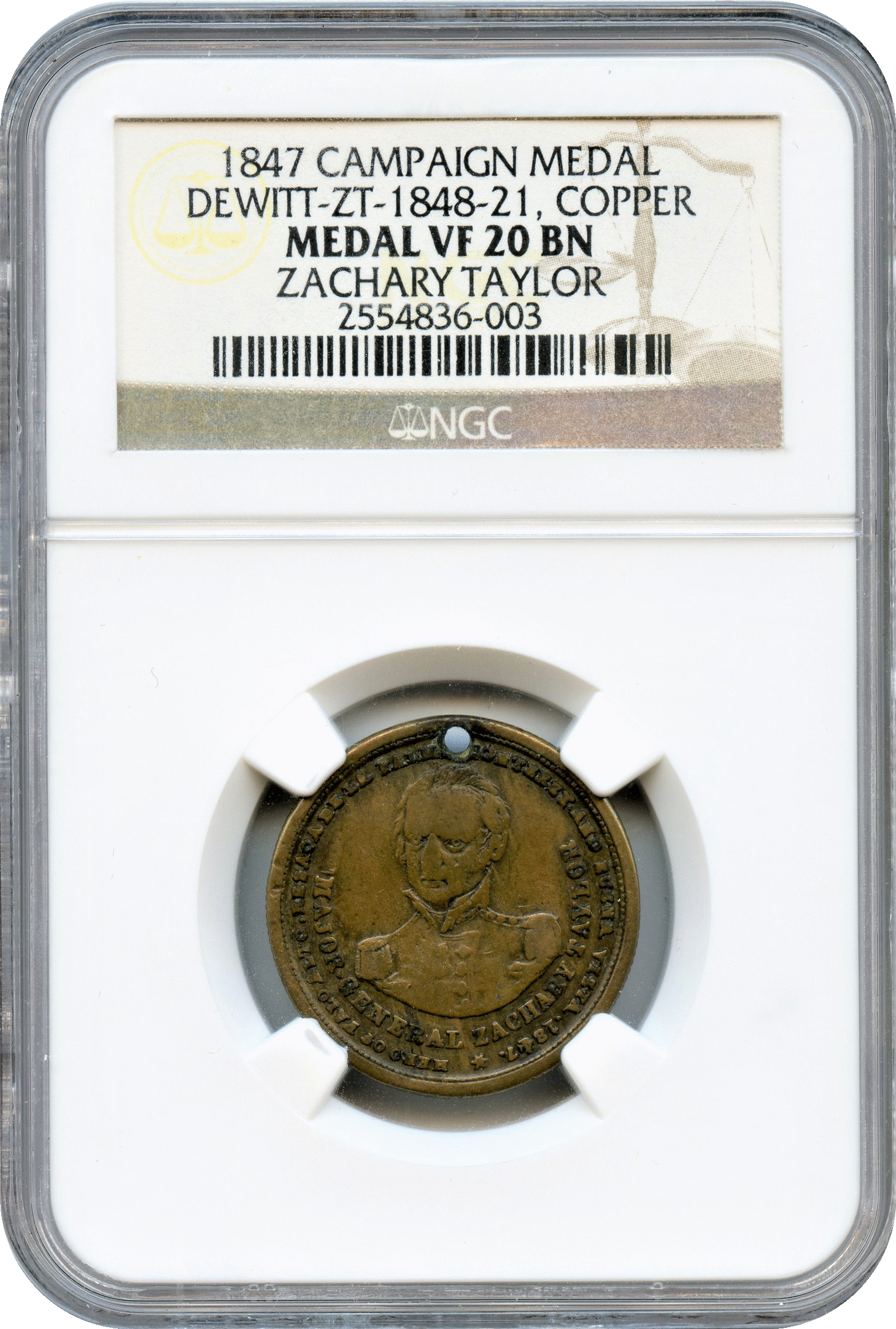 1847 Zachary Taylor Campaign Medal NGC VF20BN – First Class Coins