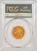1849 $5.00 Gold Moffat  PCGS AU55    "Orange Patina"