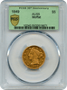 1849 $5.00 Gold Moffat PCGS AU55