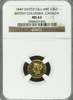 1849 British Columbia $2.00 GOLD NGC MS63
