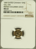 1849 ONE British Columbia NGC MS63