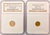 1849 British Columbia Gold Set. G$1 NGC MS61 G$2 NGC MS62