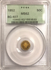 1852 California Fractional BG-407 PCGS MS62 Old Green Holder