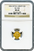 1854 California Fractional $1 BG-508 NGC MS60 Octagonal Large Head Liberty