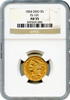 1854 Type 1  $5 Gold Liberty NGC AU55 Earring DDO