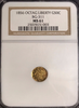 1856 Cal Gold 50c BG-311 NGC MS61 Octagonal Large head Liberty "Lighty Toned with Brilliant Highlights"