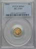 1860 $1.00  BG-1102 Octagonal Liberty Rarity 4  PCGS MS64