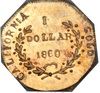 1860 $1.00  BG-1102 Octagonal Liberty Rarity 4  PCGS MS64