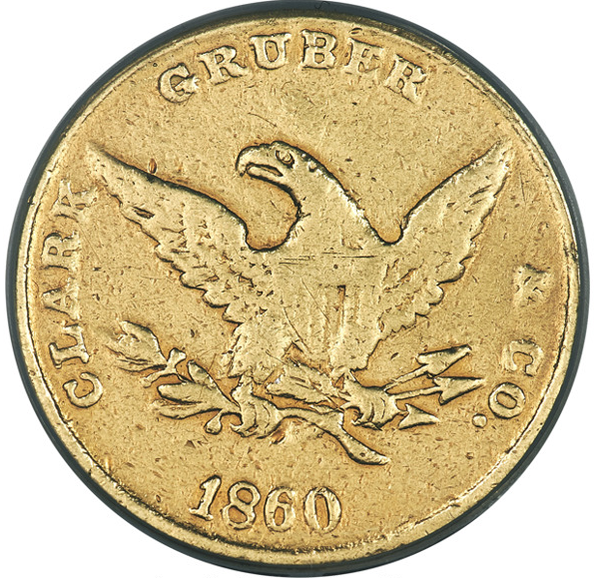 1860 $10 Clark, Gruber & Co. Ten Dollar ANACS. VF20 Details. K-3, R.5.