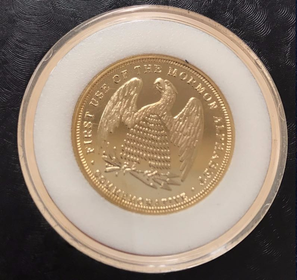 Gold Commemorative of the 1860 $5.00 Gold Mormon