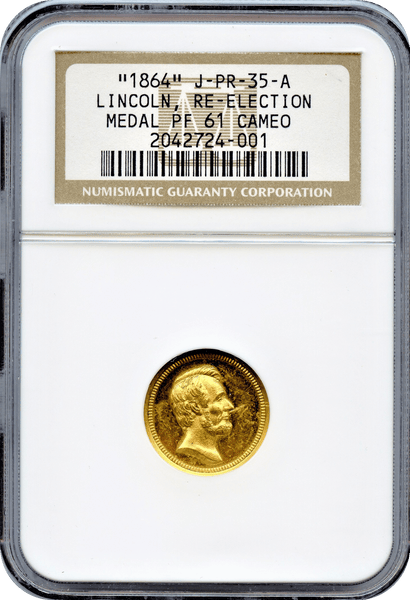1864 U.S. Mint Julian PR-35 Crisis Demands Lincoln NGC PF61