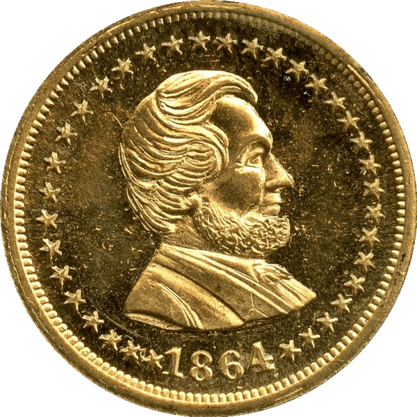 1864 Lincoln and Union. Brass
