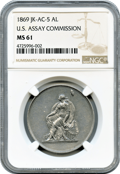 1869 U.S. Mint Assay Commission Medal, White Metal MS61 JK-AC-5