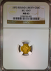 1870 California Fractional Gold 50c BG-1047 NGC MS63