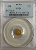 1870 California Fractional 25c BG-762 PCGS MS64
