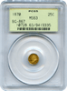 1870 California Fractional 25c BG-867 PCGS MS63 Old Green Holder Rairty 4