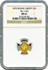 1870 Cal Gold $1 BG-1203 Round Liberty  NGC MS61