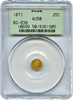 1871 California Fractional 25c BG-838 PCGS AU50