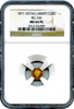 1871 California Gold 25c BG-766 Octagonal Liberty "G" Mint. NGC MS64PL