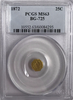 1872 California Fractional 25c BG-725 PCGS MS63