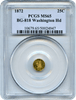 1872 California Fractional 25c BG-818 Washington Head PCGS MS65