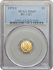 1873/2 $1 Indian Octagonal $1, BG-1122, High R.6, PCGS MS65