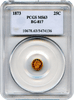 1873 California Fractional BG-817 25c Round Liberty PCGS MS63
