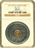 1873 California Fractional Octagonal Liberty BG-727 25c NGC MS64. HR.4
