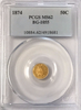 1874 California Gold 50c BG-1055 PCGS MS62 Round Large Head Indian "C.Morigh S.F."