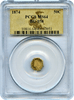 1874 California Fractional Gold 50c BG-958 PCGS MS64 Octagonal Large Head Indian HR6