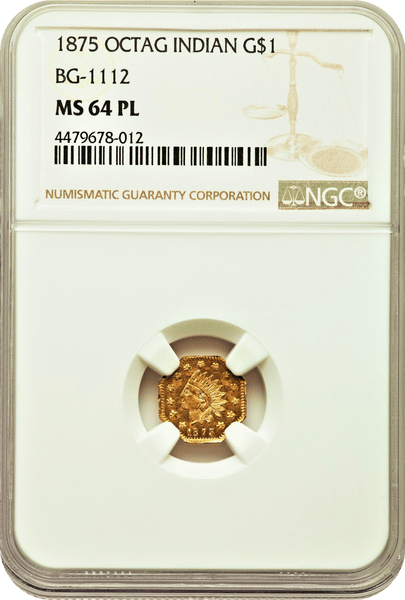 1875 California Fractiona $1 BG-1112 High Rarity 5 NGC MS64PL