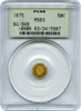 1875 California Fractional 50c BG-948 PCGS MS63. High Rarity 5