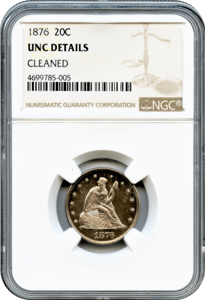 1876 Twenty Cent NGC Unc Details