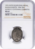 1876 Massachusetts American Independence Centennial Medal.  Silver oval, Julian CM-38. NGC MS64