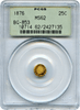 1876 California fractional 25c Round Indian BG-853 PCGS MS63 "OGH" Low Rarity5