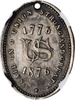 1876 Massachusetts American Independence Centennial Medal.  Silver oval, Julian CM-38. NGC MS64