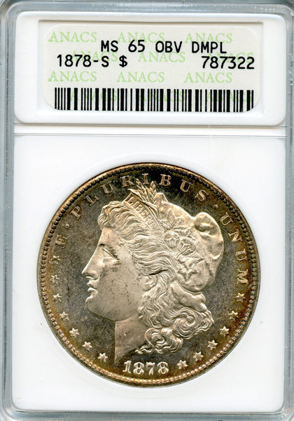 1878-S Morgan Silver $1 ANACS MS65 DMPL