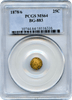 1878/6 California Fractional 25c Round Indian BG-883 PCGS MS64 Low Rarity 5