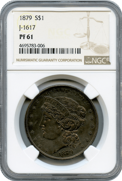 1879 $1 Metric Dollar, Judd-1617, Pollock-1813 NGC PF61