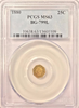 1880 25C California Fractional Oct.Indian 25 Cents, BG-799L, High R.5 PCGS MS63
