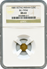 1880 California Gold 25c BG-799W Octagonal Aztec Head NGC MS63. HR6. "Rarest of the Aztec Heads" " F.H. Noble, Assayer"